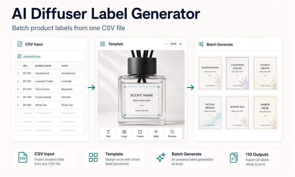 AI Diffuser Label Generator